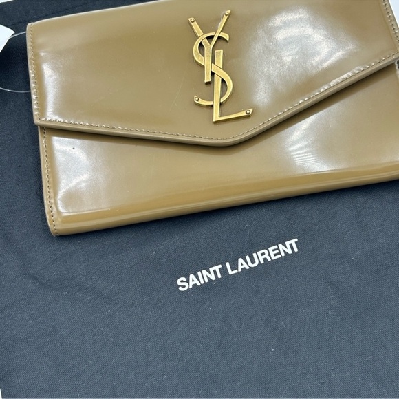 Saint Laurent YSL tan leather clutch/chain wallet made in Italy - Picture 3 of 11